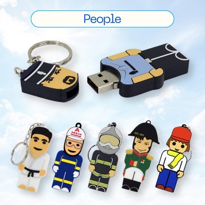 Custom People-Shaped USB Drives 256MB-256GB
